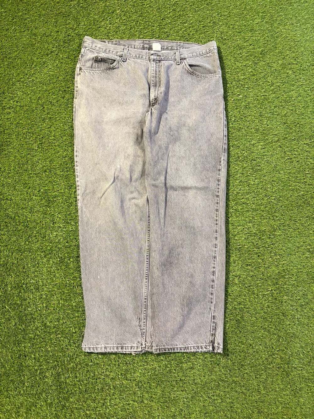 Baggy Brittania Vintage Relaxed Fit Jeans Men's 40x32 Grey Denim